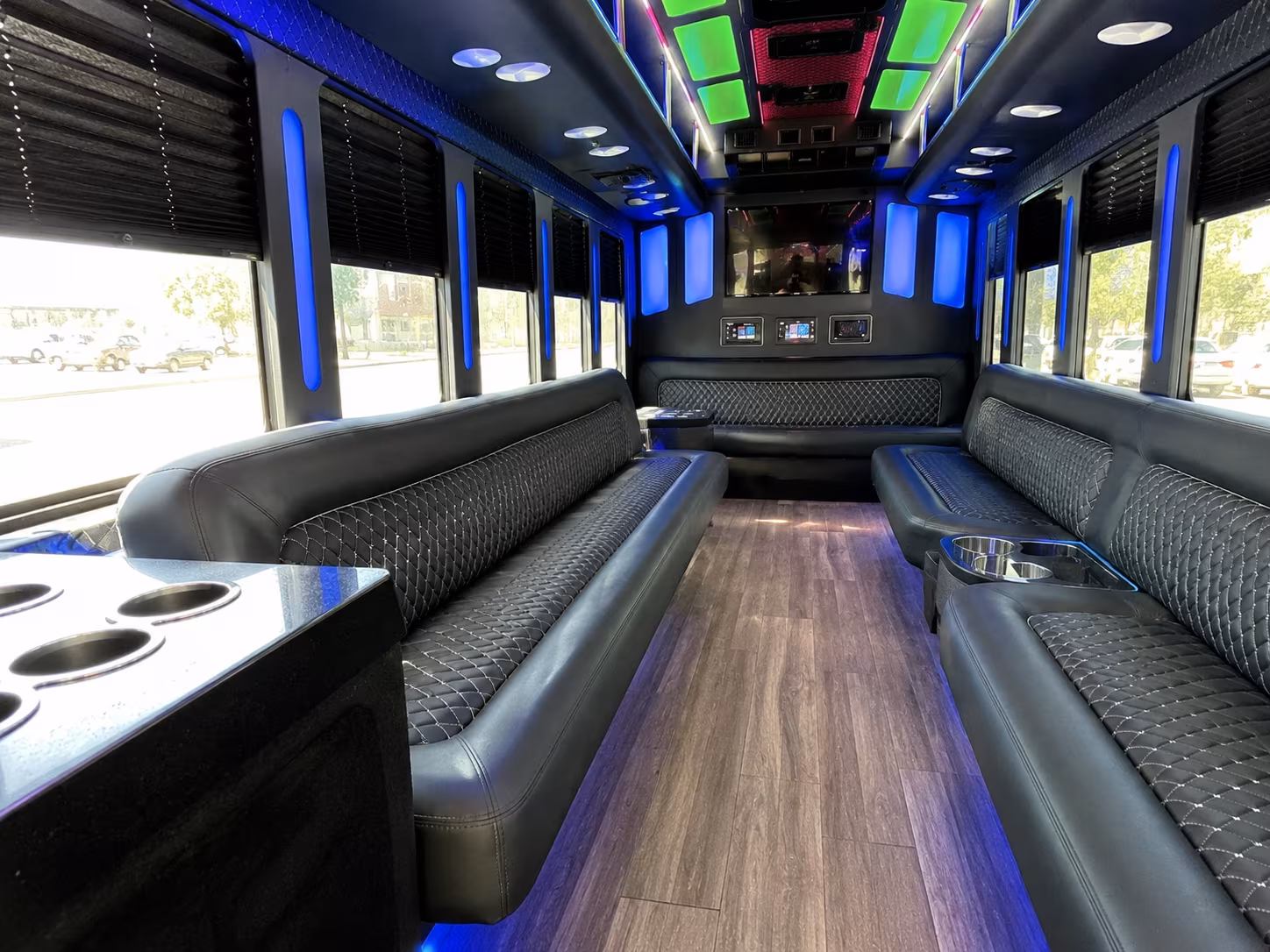 winston salem 15 passenger party bus inside