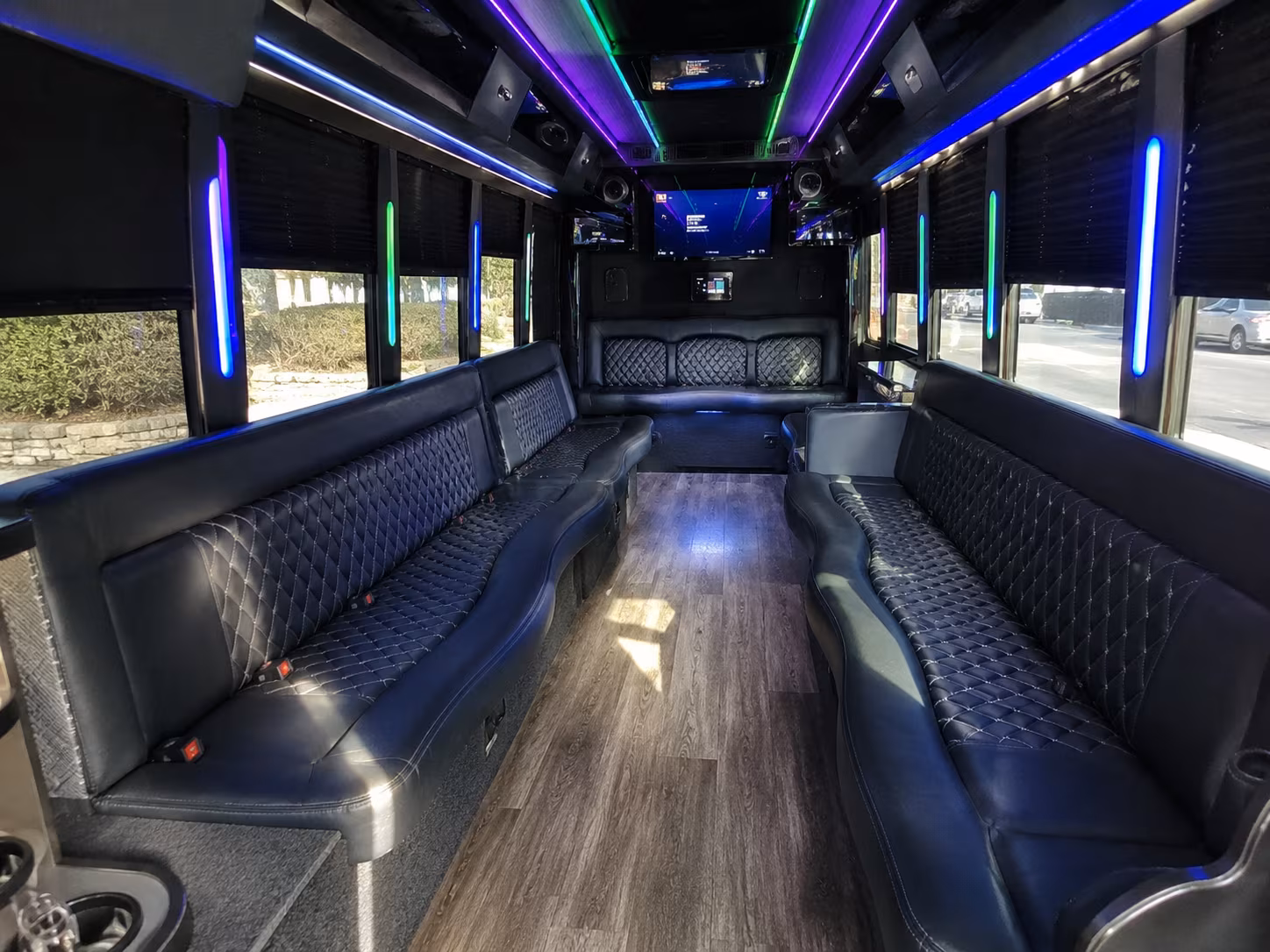 winston salem 15 passenger party bus interior