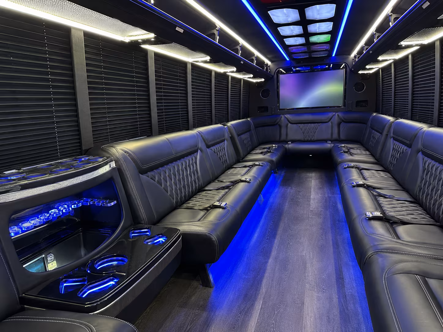 winston salem 20 passenger party bus inside