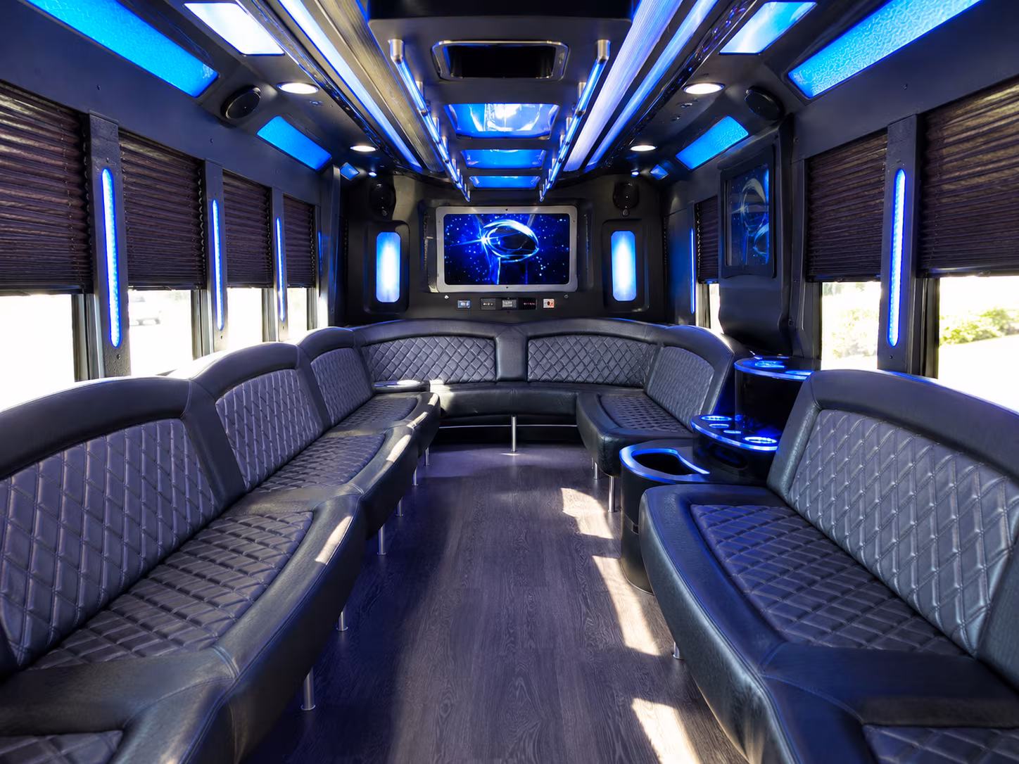 winston salem 28 passenger party bus inside