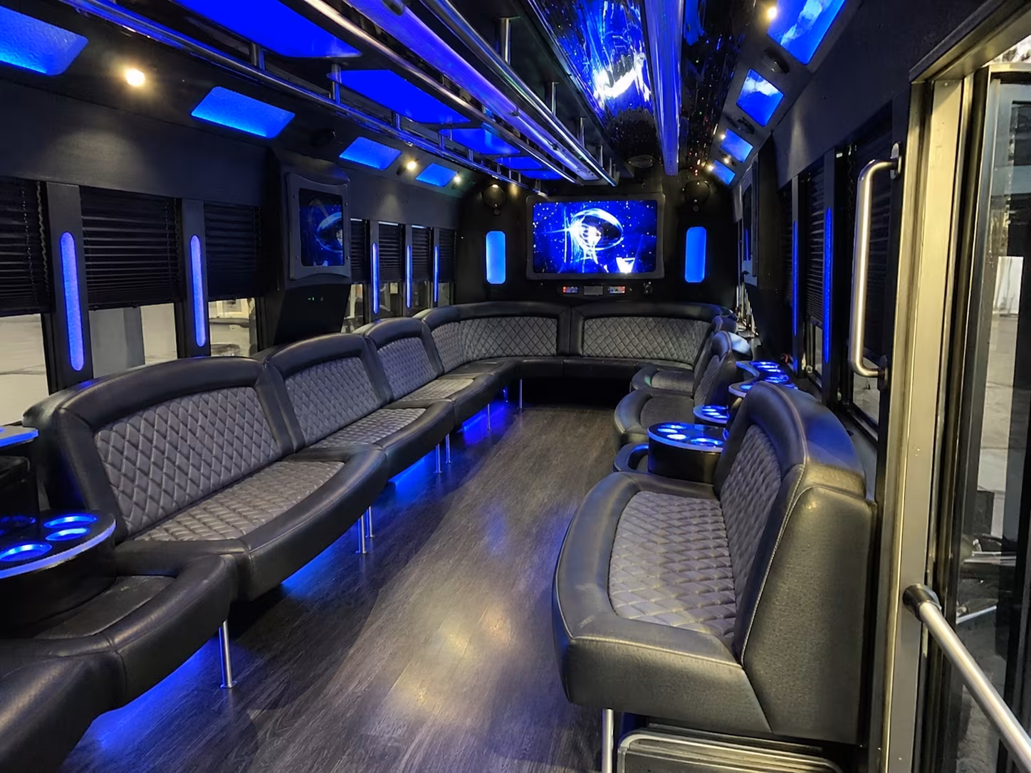 winston salem 28 passenger party bus interior