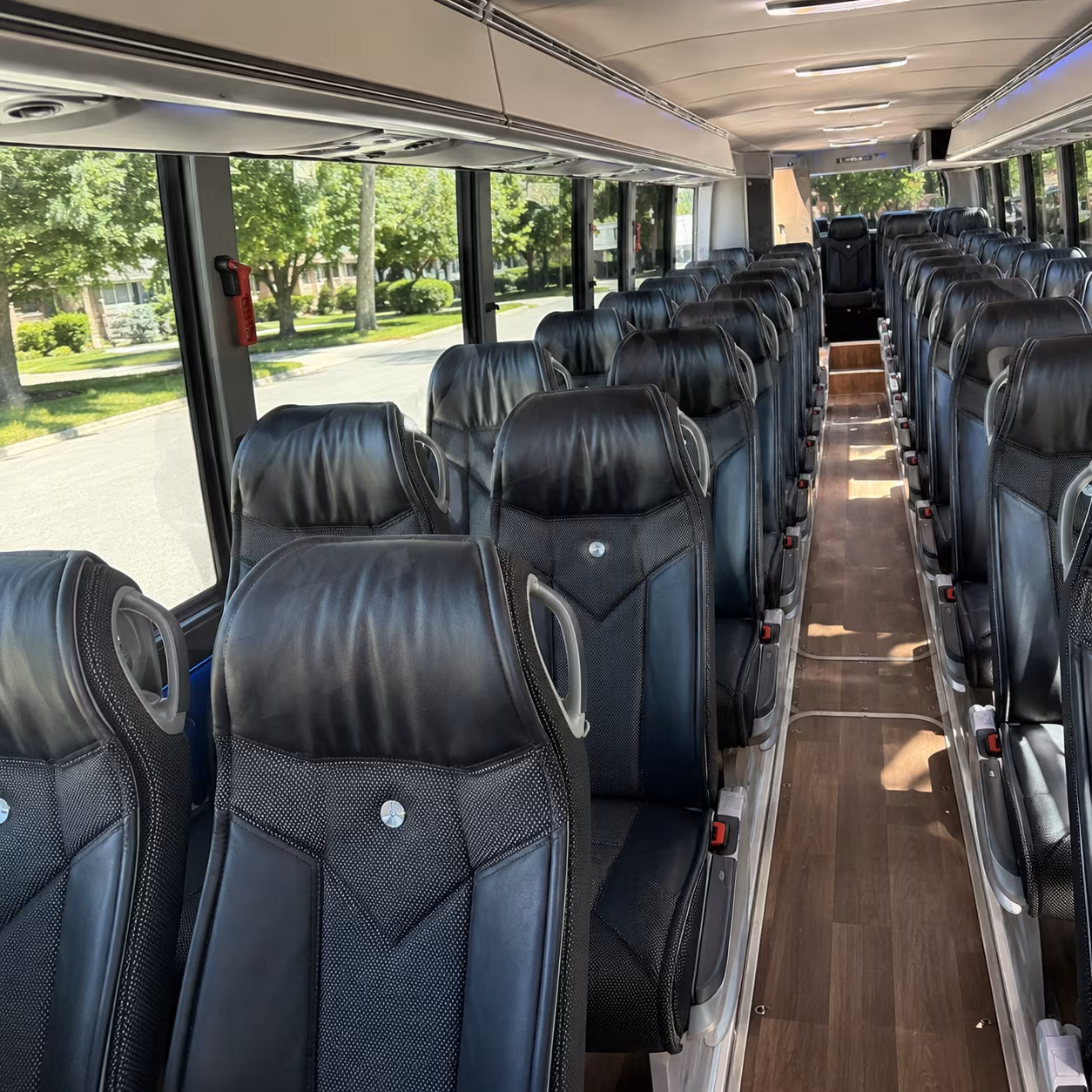 winston salem 40 passenger charter bus inside