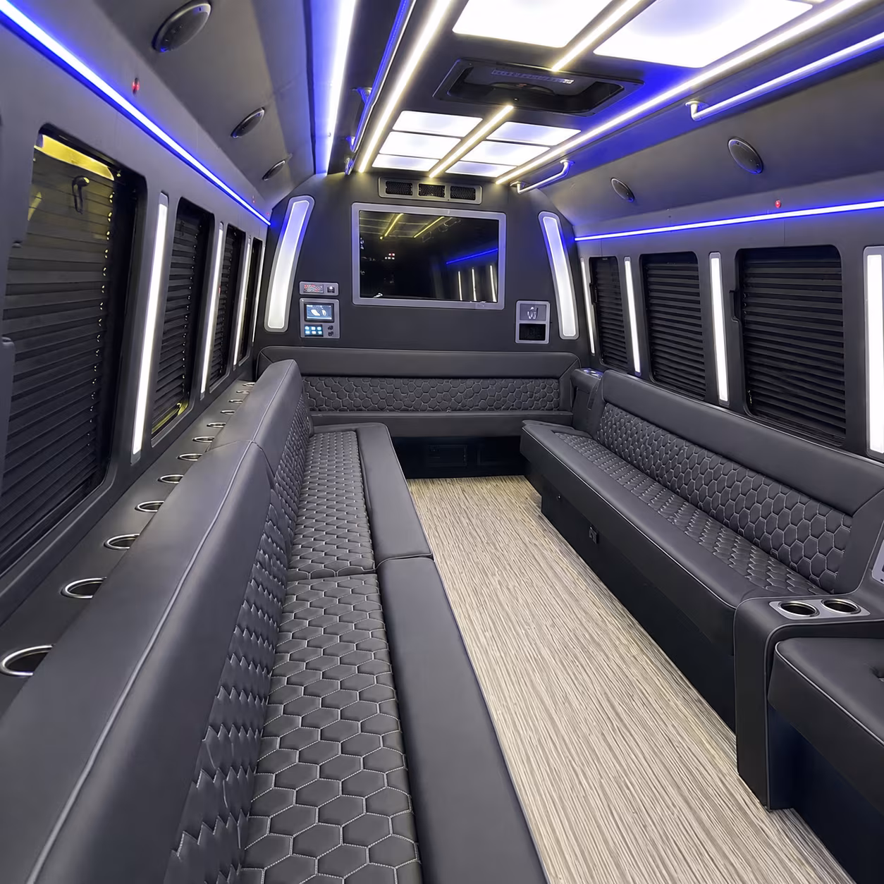 winston salem 40 passenger party bus inside