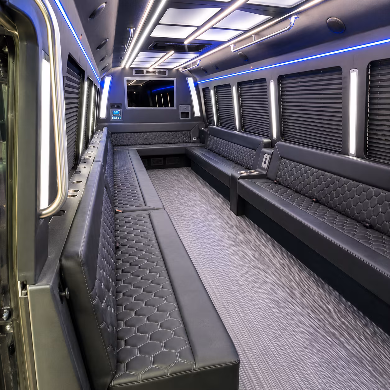 winston salem 40 passenger party bus interior