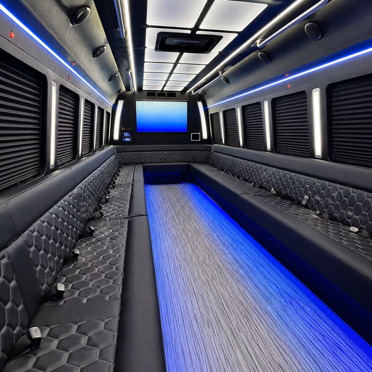 winston salem 50 passenger party bus inside